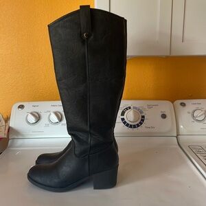 London Fog Classic Black Heeled Boots